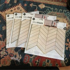 COPY - Roommates Peel N Stick Tiles Greige Wood Chevron